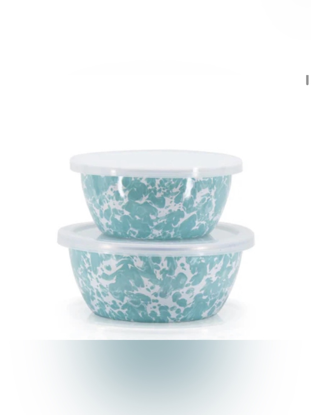 golden Rabbit Sea Glass Swirl 2 piece Prep Bowl Set with Lids